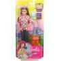 Barbie Travel Skipper Doll, Brunette with Purple Streak, with 4 Accessories Including A Camera and Backpack, for 3 to 7 Year Olds