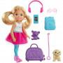 Chelsea™ Travel Doll, Blonde, with Puppy, Carrier & Accessories
