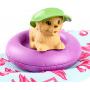 Barbie Outdoor Furniture Set with Donut Floatie (Really Floats), Water-Squirting Puppy Toy and 8 Themed Accessories