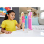 Barbie doll with bathroom furniture and accessories.