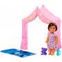 Barbie Skipper Babysitters Inc. Doll Playset Includes Small Toddler Doll, Pink Tent and Cloud-Print Sleeping Bag, Plus Bottle and Teddy Bear
