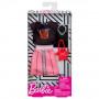 Barbie Complete Looks Doll Clothes, Outfit for Barbie Dolls with La T-Shirt, Pink Lace-Up Pencil Skirt and 2 Accessories for Barbie Doll