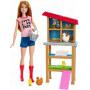 Barbie Chicken Farmer Doll, Red-Haired, and Playset with Henhouse, 3 Chickens, 2 Chicks and More