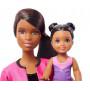 Barbie Gymnastics Dolls & Playset with Brunette Coach Barbie Doll, Brunette Small Doll and Balance Beam with Sliding Mechanism