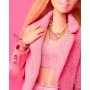 Barbie™ x Kendra Scott Gold Everlyne Friendship Bracelet in Hot Pink Drusy
