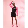 G21 Barbie Black Slogan Midi Dress