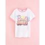 Barbie White Retro Car Graphic Print T-Shirt