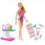 Barbie™ Dreamhouse Adventures Swim ‘n Dive™ Doll, 11.5-inch in Swimwear, with Diving Board and Puppy