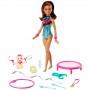 Barbie™ Dreamhouse Adventures Teresa™ Spin ‘n Twirl Gymnast Doll, 11.5-inch Brunette, in Leotard, with Accessories