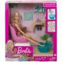 Barbie® Mani-Pedi Spa Playset, Blonde Barbie® Doll, Puppy, Fizzy Packs & Color-Change