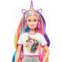 Barbie Fantasy Hair Doll, Blonde, with 2 Decorated Crowns, 2 Tops & Accessories for Mermaid and Unicorn Looks, Plus Hairstyling Pieces, for Kids 3 to 7 Years Old