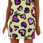 Barbie® Doll - Brunette, Yellow and Purple Heart-Print Dress