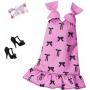 Barbie Fashion Pack in Pink Bow Print Dress, Black Shoes and Bow Bag