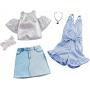 Barbie Clothes: 2 Outfits Doll Include A Sparkly Shirt, Skirt and Romper with Bow-Shaped Purse and Necklace