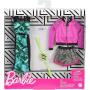 Barbie Fashions 2-Pack Clothing Set, 2 Outfits Doll Include Pink Sport Jacket, Gray Shorts, Blue Tropical Print Dress & 2 Accessories