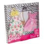 Barbie Fashions 2-Pack Clothing Set, 2 Outfits Doll Include Floral Wide-Legged Pants, a Yellow Bandeau Top, Pink Gingham Dress & 2 Accessories