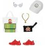 Barbie Storytelling Fashion Pack of Doll Clothes Inspired by Super Mario: Dress with Graphic Print & 6 Accessories Dolls
