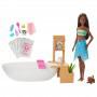 Barbie® Fizzy Bath Doll and Playset, Brunette, with Tub, Puppy & More