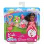 Barbie® Club Chelsea™ Dress-Up Doll in Flamingo Costume, 6-inch Brunette with Pet Kitten and Accessories