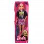 Barbie® Fashionistas™ Doll #155 with Long Blonde Hair Wearing “Rock” Graphic T-Shirt, Animal-Print Skirt, Pink Booties & Earrings