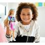 Barbie® Fashionistas™ Doll 159, Petite, with Light Brown Hair Wearing Tie-Dye T-Shirt Dress, White Shoes & Visor