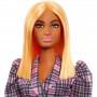Barbie® Fashionistas™ Doll #161, Curvy with Orange Hair Wearing Pink Plaid Dress, Black Boots & Yellow Fanny Pack