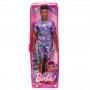 Barbie® Ken™ Fashionistas™ Doll #162 with Rooted Brunette Hair Wearing Graphic Purple Top, Shorts & Yellow Shoes