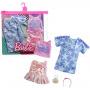 ​Barbie® Fashions 2-Pack Clothing Set, 2 Outfits for Barbie® Doll Include Star-Print Dress, Pink Iridescent Skirt, Graphic Tank & 2 Accessories