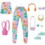 Barbie Fashions Storytelling Fashion Pack- Jogger with Dinosaur - Complete Look with Outfit & Accessories