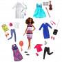 Barbie® Dream Careers™ Doll, Clothes & Accessories Assortment, 11.5-inch Barbie® Doll with 6 Career Outfits that Combine for a Scientist or Doctor, Chef, Builder, Musician, Pilot & Tennis Player