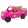 ​Barbie® Sweet Orchard Farm™ Truck & Doll Set, Blonde Barbie® Doll & Pink Truck with Working Tailgate, Hay Bale, Crate & Corn