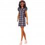 ​Barbie® Fashionistas™ Doll #140 with Long Brunette Hair Wearing Mouse-Print Dress, Pink Booties & Sunglasses