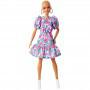 Barbie® Fashionistas™ Doll #150 with No-Hair Look Wearing Pink Floral Dress, White Booties & Earrings
