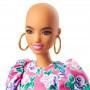 Barbie® Fashionistas™ Doll #150 with No-Hair Look Wearing Pink Floral Dress, White Booties & Earrings