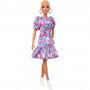 Barbie® Fashionistas™ Doll #150 with No-Hair Look Wearing Pink Floral Dress, White Booties & Earrings