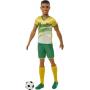 You Can Be Anything Soccer Player Barbie Ken AA Ken Soccer Doll, Short Cropped Hair, Colorful #21 Uniform, Soccer Ball, Cleats, Tall Socks, Great Sports-Inspired