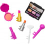 Barbie Makeup Tutorial Accessories Set with 12 Storytelling Toy Pieces Including Mini Case, Lipsticks, Ring Light & More