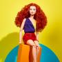 Barbie Looks #13 Doll, Curly Red Hair, Color Block Outfit With Miniskirt