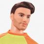 Ken Looks Doll, Barbie Looks #18, Brown Hair, Color Block Tee & Blue Shorts