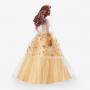 2023 Holiday Barbie Doll, Seasonal Collector Gift, Golden Gown And Dark Brown Hair