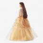 2023 Holiday Barbie Doll, Seasonal Collector Gift, Golden Gown And Black Hair