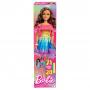 Large Barbie Doll, 28 Inches Tall, Blond Hair And Rainbow Dress (latin)