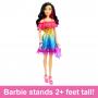 Large Barbie Doll, 28 Inches Tall, Blond Hair And Rainbow Dress (asian)