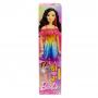 Large Barbie Doll, 28 Inches Tall, Blond Hair And Rainbow Dress (asian)