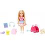 Barbie Toys, Chelsea Doll And Accessories, Travel Set With Puppy