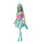 Four Fairytale Barbie Dolls With Colorful Hair, Unicorn And Fairy theme