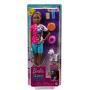 Barbie Toys, Skipper Doll And Dog Walker Set With Puppy And Accessories, First Jobs