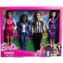 Set of 4 Sports Career Barbie Dolls and 8 Accessories with General Manager, Coach, Referee and Sports Reporter