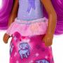 Royal Chelsea Barbie Doll With Pink Hair, Colorful Printed Skirt