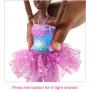 Barbie Doll, Magical Ballerina Doll, Black Hair, Light-Up Feature, Tiara and Purple Tutu, Ballet Dancing, Poseable,